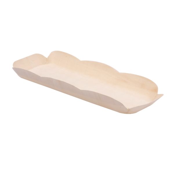 Garcia de pou BARQUILLAS RECTANGULARES 'WOOD' 25x10x2 5 CM NATURAL MADERA (50 UNID.)