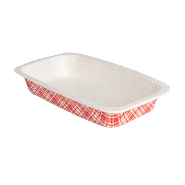 Garcia de pou BARQUILLAS TERMOSELLABLES GN1/4 'VICHY' 1210 ML 430 G/M2 + 25G/M2 PET 26 3x16x4 5 CM BLANCO CARTÓN (400 UNID.)