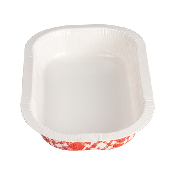 Garcia De Pou BARQUILLAS TERMOSELLABLES 'VICHY' 240 ML 390 G/M2 + 25G/M2 PET 16x10x2 5 CM BLANCO CARTÓN (1200 UNID.)