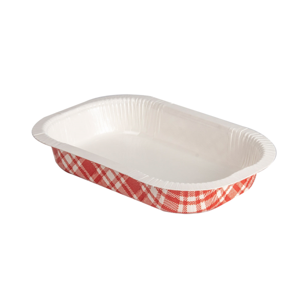 Garcia de pou BARQUILLAS TERMOSELLABLES 'VICHY' 240 ML 390 G/M2 + 25G/M2 PET 16x10x2 5 CM BLANCO CARTÓN (1200 UNID.)