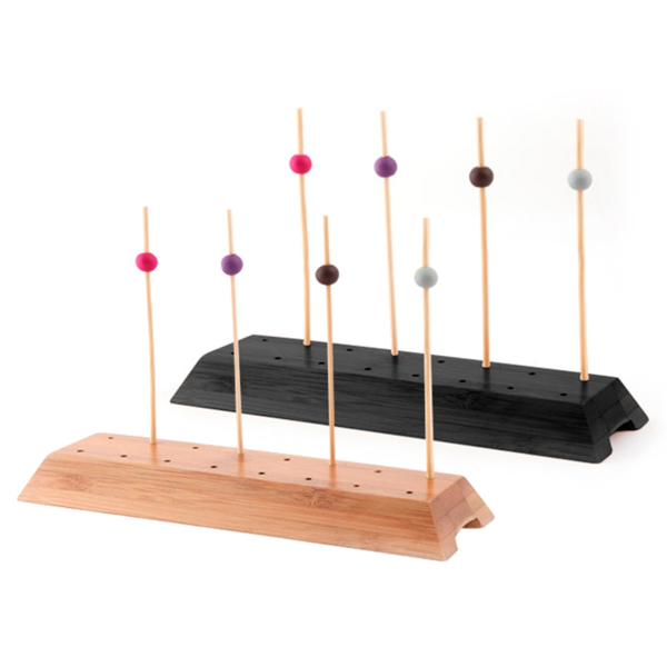 Garcia de pou BASES PARA 16 PICKS 20x6x2 CM NEGRO BAMBÚ (12 UNID.)