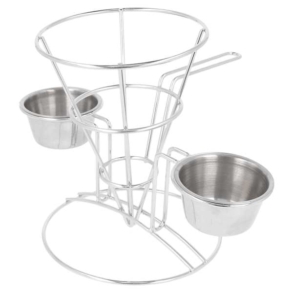 Garcia De Pou BASKET CON 2 TARRINAS 'ARTINOX' 10 8x15 24 CM PLATEADO INOX (12 UNID.)