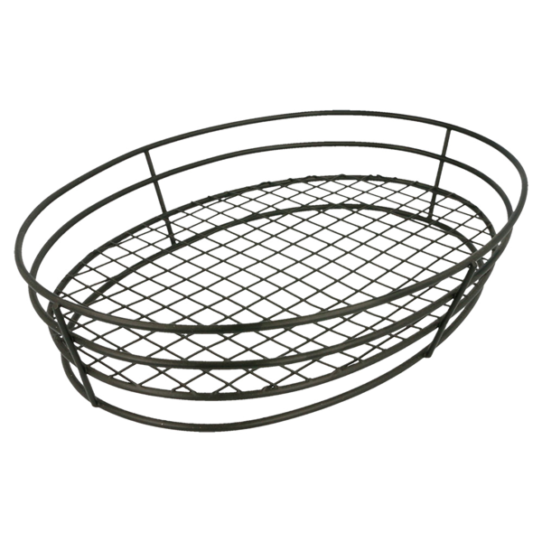 Garcia De Pou BASKET OVAL 28x20 5x5 7 CM NEGRO ACERO (24 UNID.)