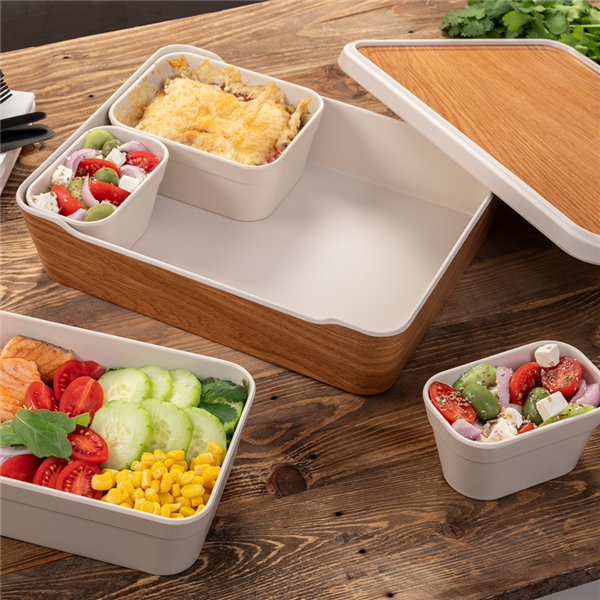 Garcia De Pou BENTO BOXES 'ASAMI WARE' 3000 ML 29x24x6 7 CM SÍMIL MADERA MELAMINA (6 UNID.)