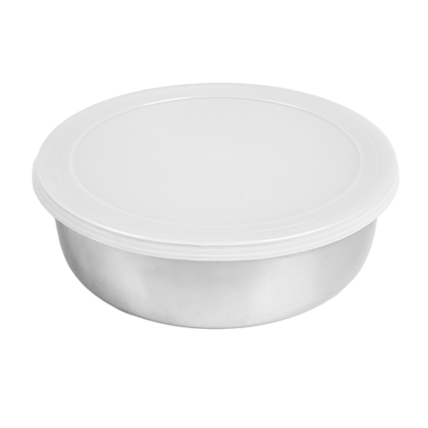 Garcia de pou BOL CON TAPA 'ARTINOX' 730 ML Ø16x5 CM PLATEADO INOX + LDPE (24 UNID.)
