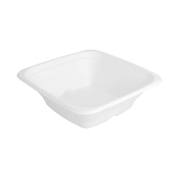 Garcia de pou BOLES CUADRADOS 'BIONIC' 700 ML 18x18x6 CM BLANCO BAGAZO (400 UNID.)