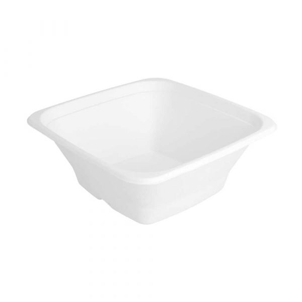Garcia de pou BOLES CUADRADOS 'BIONIC' 950 ML 18x18x7 CM BLANCO BAGAZO (400 UNID.)