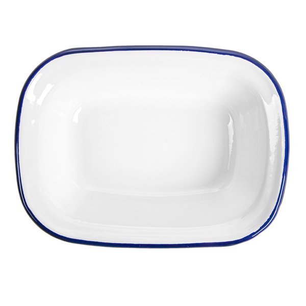 Garcia De Pou BOLES RECTANGULARES 'ENAMELWARE' 330 ML 18x13x4 CM BLANCO ACERO ESMALTADO (6 UNID.)