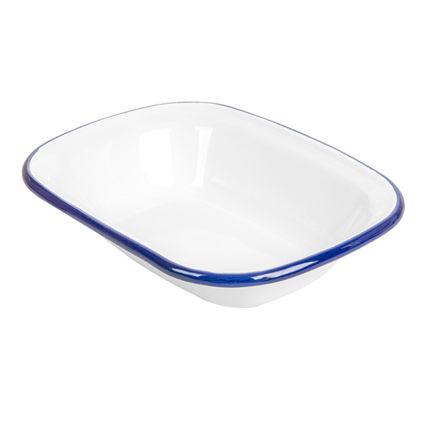 Garcia de pou BOLES RECTANGULARES 'ENAMELWARE' 330 ML 18x13x4 CM BLANCO ACERO ESMALTADO (6 UNID.)