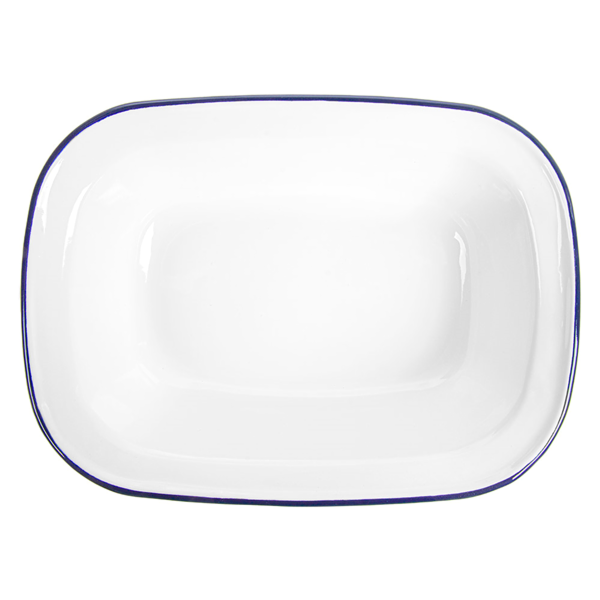 Garcia De Pou BOLES RECTANGULARES 'ENAMELWARE' 980 ML 26x19x5 5 CM BLANCO ACERO ESMALTADO (6 UNID.)