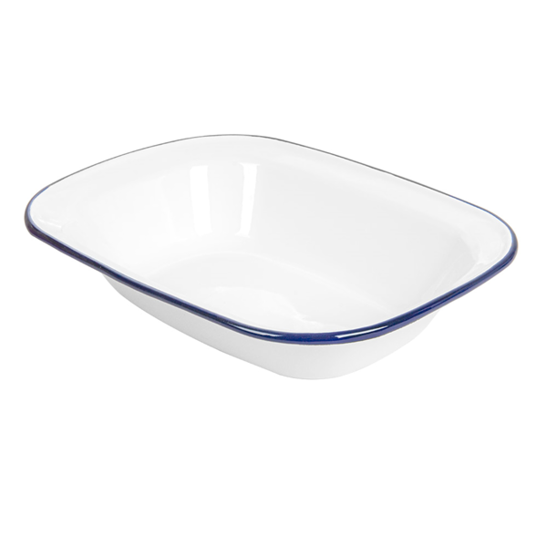Garcia de pou BOLES RECTANGULARES 'ENAMELWARE' 980 ML 26x19x5 5 CM BLANCO ACERO ESMALTADO (6 UNID.)