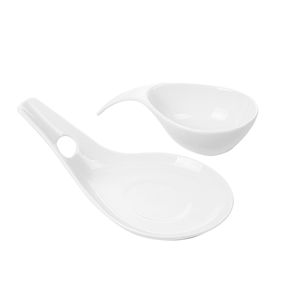 Garcia De Pou BOLES SOPA CON SALSERA 18x8 6x4 3 CM BLANCO PORCELANA (6 UNID.)