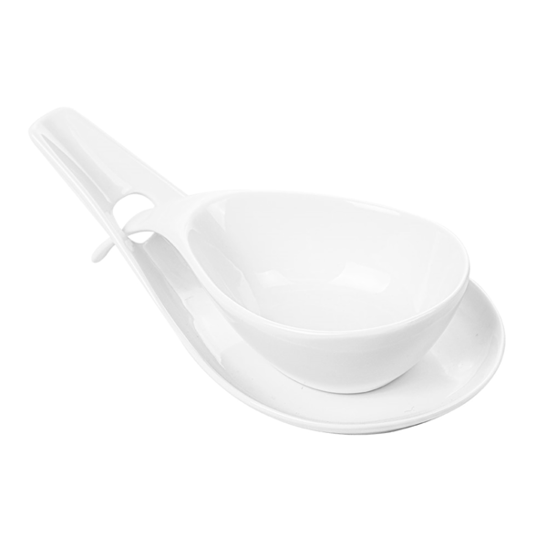 Garcia de pou BOLES SOPA CON SALSERA 18x8 6x4 3 CM BLANCO PORCELANA (6 UNID.)