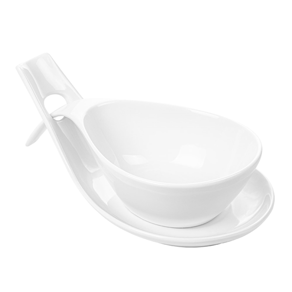 Garcia de pou BOLES SOPA CON SALSERA 25 5x13x6 5 CM BLANCO PORCELANA (4 UNID.)
