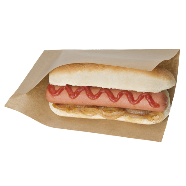 Garcia de pou BOLSAS ABIERTAS PINCHOS HOT DOGS 'OPEN PACK' 35 G/M2 + 10 LDPE 20x13/10 CM NATURAL KRAFT (100 UNID.)
