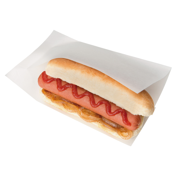 Garcia de pou BOLSAS ABIERTAS PINCHOS HOT DOGS 'OPEN PACK' 35 G/M2 + 10 LDPE 20x13/10 CM BLANCO KRAFT (100 UNID.)