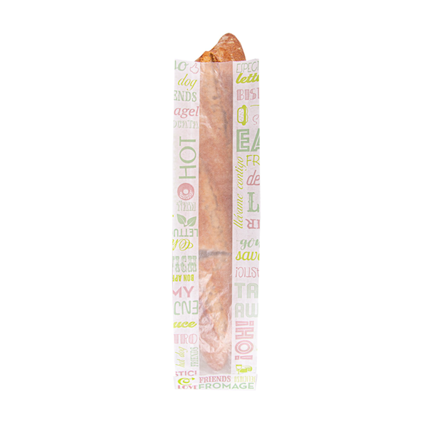 Garcia De Pou BOLSAS BAGUETTE CON VENTANA ECO 'PAROLE' 35 G/M2 9+6x35 CM BLANCO PERG. ANTIGRASAS (250 UNID.)