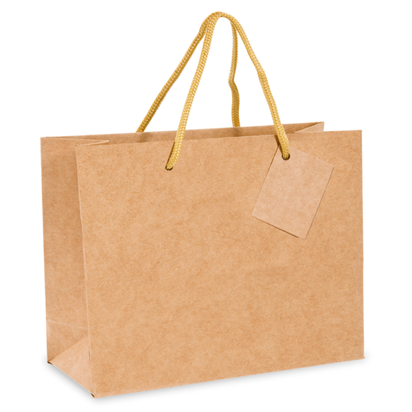 Garcia de pou BOLSAS BOUTIQUE ASA CORDÓN 120 G/M2 40+15x32 CM NATURAL KRAFT (10 UNID.)