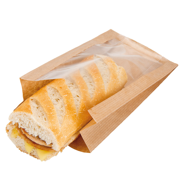 Garcia de pou BOLSAS CON VENTANA 'PACK DELICATESSEN' 50 G/M2 + 15 PP 11+5x21 CM NATURAL KRAFT (100 UNID.)