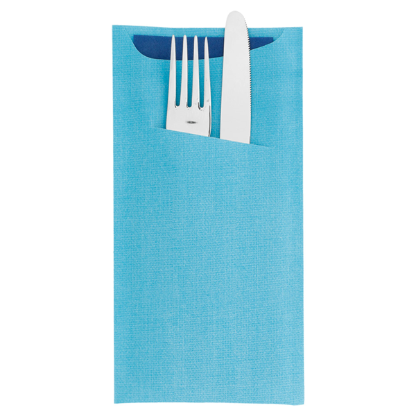 Garcia De Pou BOLSAS CUBIERTOS + SERV. AIRLAID AZUL 33x40 CM 'JUST IN TIME' 90 + 10PE G/M2 11 2x22 5 CM TURQUESA CELULOSA (250 UNID.)