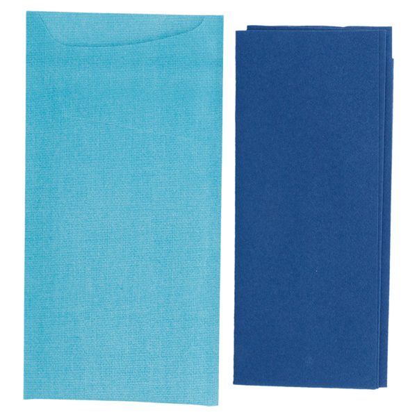 Garcia De Pou BOLSAS CUBIERTOS + SERV. AIRLAID AZUL 33x40 CM 'JUST IN TIME' 90 + 10PE G/M2 11 2x22 5 CM TURQUESA CELULOSA (250 UNID.)