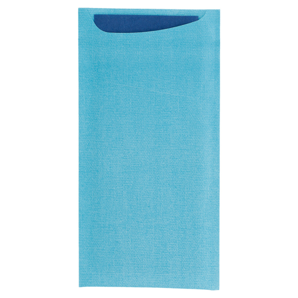 Garcia de pou BOLSAS CUBIERTOS + SERV. AIRLAID AZUL 33x40 CM 'JUST IN TIME' 90 + 10PE G/M2 11 2x22 5 CM TURQUESA CELULOSA (250 UNID.)