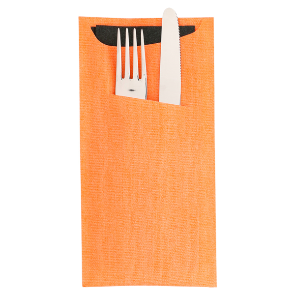 Garcia De Pou BOLSAS CUBIERTOS + SERV. AIRLAID NEGRA 33x40 CM 'JUST IN TIME' 90 + 10PE G/M2 11 2x22 5 CM NARANJA CELULOSA (250 UNID.)