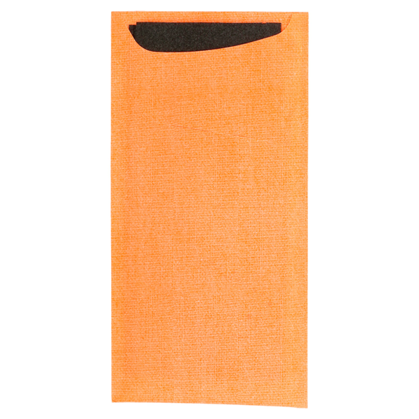 Garcia de pou BOLSAS CUBIERTOS + SERV. AIRLAID NEGRA 33x40 CM 'JUST IN TIME' 90 + 10PE G/M2 11 2x22 5 CM NARANJA CELULOSA (250 UNID.)