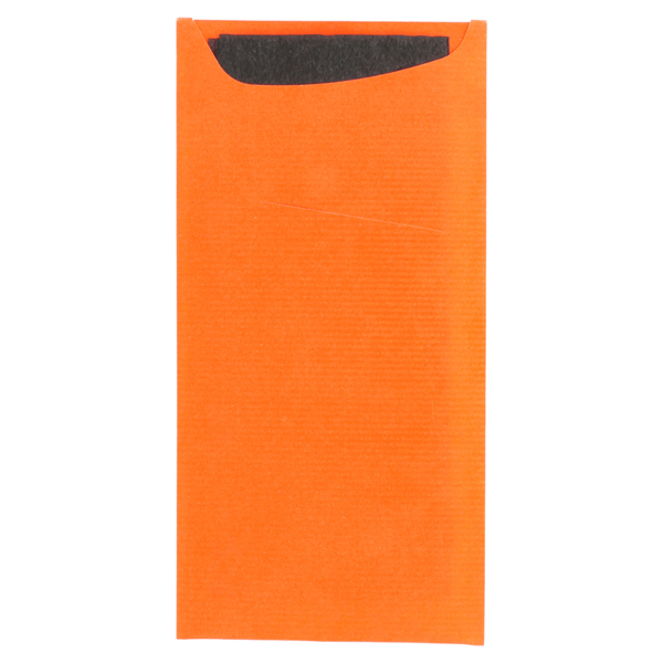 Garcia de pou BOLSAS CUBIERTOS + SERVILLETA 'JUST IN TIME' 90 + 10 PE G/M2 11 2x22 5 CM NARANJA CELULOSA (400 UNID.)