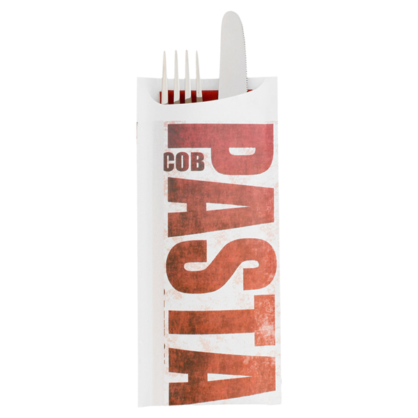 Garcia De Pou BOLSAS CUBIERTOS + SERVILLETA 'JUST IN TIME - FAST FOOD' 90 + 10PE G/M2 8 5x19 5 CM BURDEOS AIRLAID (250 UNID.)