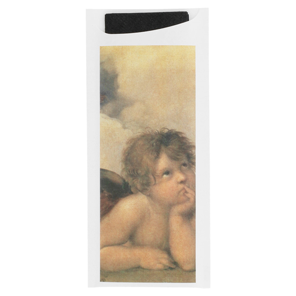 Garcia de pou BOLSAS CUBIERTOS + SERVILLETA 'JUST IN TIME - RAFFAELLO' 90 + 10PE G/M2 8 5x19 5 CM NEGRO AIRLAID (250 UNID.)