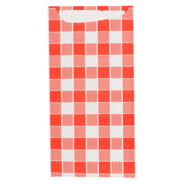 Garcia de pou BOLSAS CUBIERTOS + SERVILLETA 'JUST IN TIME - VICHY' 90 + 10 PE G/M2 11 2x22 5 CM BLANCO CELULOSA (400 UNID.)