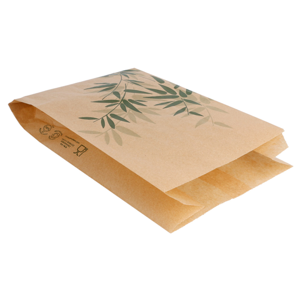 Garcia De Pou BOLSAS HAMBURGUESAS 'FEEL GREEN' 32 G/M2 14+7x22 CM NATURAL PERG. ANTIGRASAS (500 UNID.)