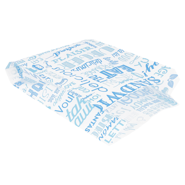 Garcia De Pou BOLSAS HAMBURGUESAS 'PAROLE' 35 G/M2 14+7x22 CM AZUL PEG. ANTIGRASAS (500 UNID.)