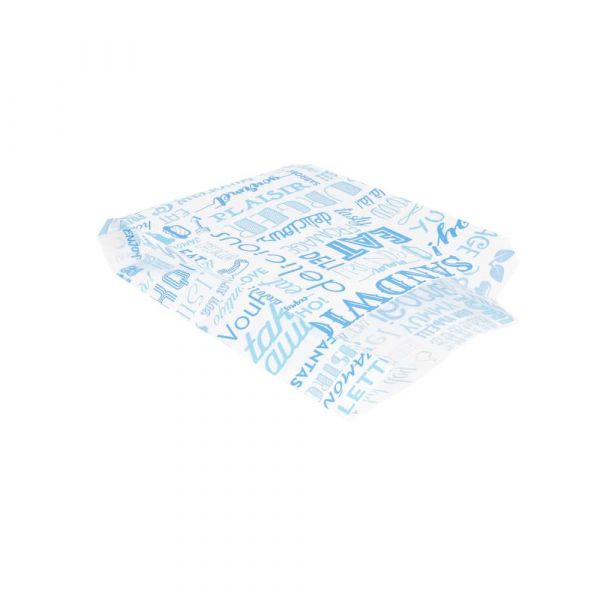 Garcia De Pou BOLSAS HAMBURGUESAS 'PAROLE' 35 G/M2 14+7x22 CM AZUL PEG. ANTIGRASAS (500 UNID.)