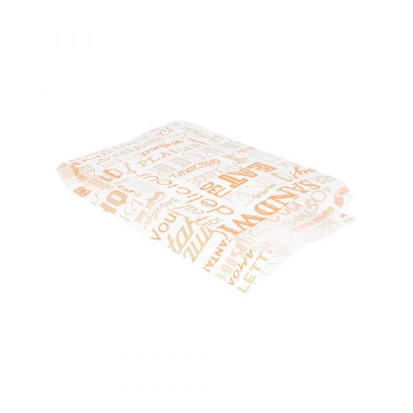 Garcia de pou BOLSAS HAMBURGUESAS 'PAROLE' 35 G/M2 14+7x22 CM NARANJA PERG. ANTIGRASAS (500 UNID.)