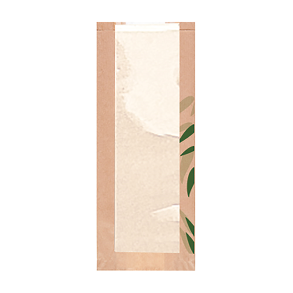 Garcia de pou BOLSAS PAN CON VENTANA ECO 'FEEL GREEN' 32 G/M2 14+4x35 CM NATURAL KRAFT (500 UNID.)