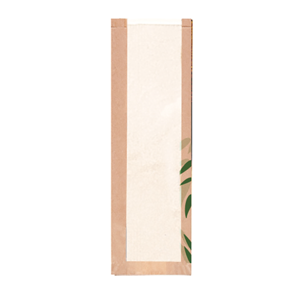 Garcia de pou BOLSAS PAN CON VENTANA ECO 'FEEL GREEN' 32 G/M2 14+4x60 CM NATURAL KRAFT (250 UNID.)
