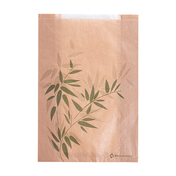 Garcia De Pou BOLSAS PAN CON VENTANA ECO 'FEEL GREEN' 32 G/M2 26+10x38 CM NATURAL KRAFT (125 UNID.)