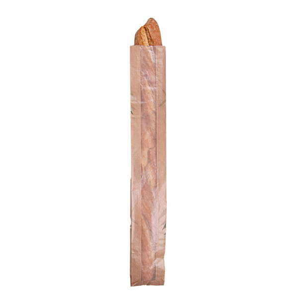 Garcia De Pou BOLSAS PAN CON VENTANA ECO 'FEEL GREEN' 32 G/M2 9+4x60 CM NATURAL KRAFT (250 UNID.)