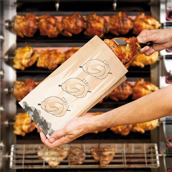 Garcia De Pou BOLSAS PARA 1 POLLO ASADO 45 G/M2 + 15µ PP 18+5 5x33 CM MARRÓN KRAFT (500 UNID.)