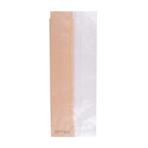 Garcia De Pou BOLSAS PARA SÁNDWICHES CON VENTANA ECO 'CORNER WINDOW' 38 G/M2 9+5 5x26 CM NATURAL PERG. ANTIGRASAS (250 UNID.)