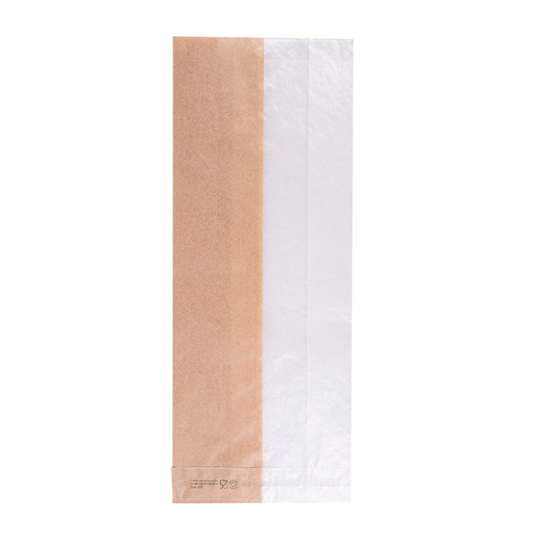 Garcia De Pou BOLSAS PARA SÁNDWICHES CON VENTANA ECO 'CORNER WINDOW' 38 G/M2 12+6x30 CM NATURAL PERG. ANTIGRASAS (250 UNID.)