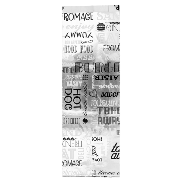 Garcia De Pou BOLSAS PARA SÁNDWICHES 'PAROLE' 35+20 G/M2 12+4x35 CM PLATEADO PERGAMINO + ALUMINIO (500 UNID.)