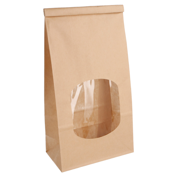 Garcia De Pou BOLSAS SOS AUTOCIERRE CON VENTANA 1800 GR 60 G/M2 + 25µ OPP 12+6 5x24 6 CM NATURAL KRAFT (500 UNID.)