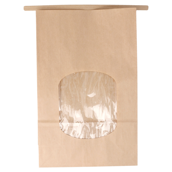 Garcia De Pou BOLSAS SOS AUTOCIERRE CON VENTANA 2500 GR 60 G/M2 + 25µ OPP 15 5+7x24 2 CM NATURAL KRAFT (500 UNID.)