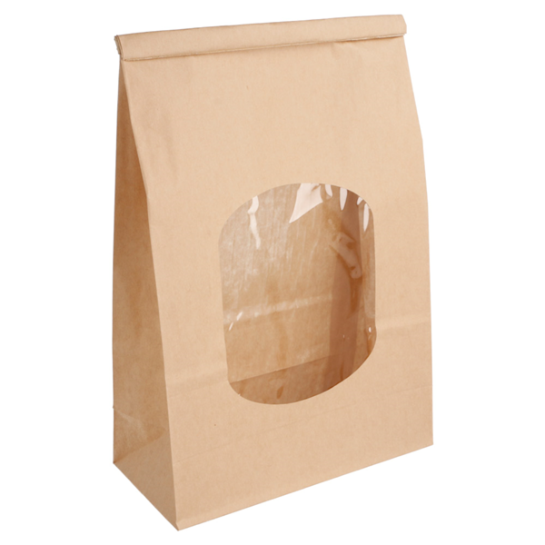 Garcia De Pou BOLSAS SOS AUTOCIERRE CON VENTANA 2500 GR 60 G/M2 + 25µ OPP 15 5+7x24 2 CM NATURAL KRAFT (500 UNID.)