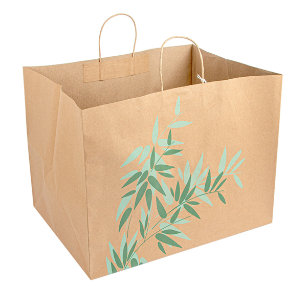 Garcia de pou BOLSAS SOS CATERING 'FEEL GREEN' 110 G/M2 43+33x33 CM NATURAL KRAFT (100 UNID.)