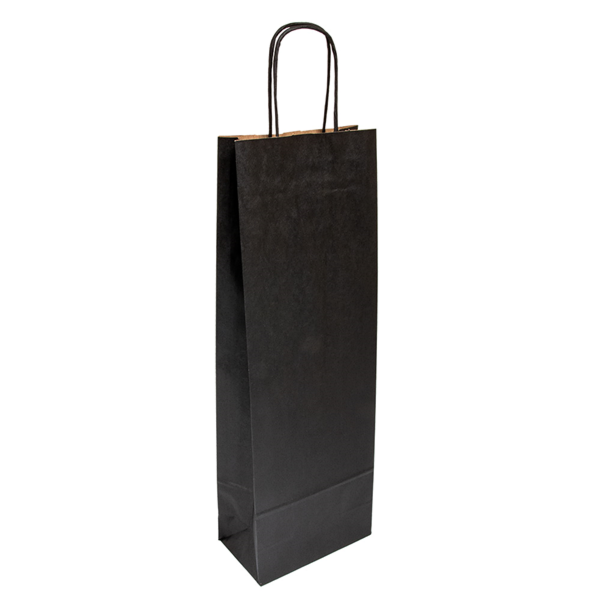 Garcia de pou BOLSAS SOS CON ASAS 1 BOTELLA 100 G/M2 14+8x40 CM NEGRO KRAFT (250 UNID.)
