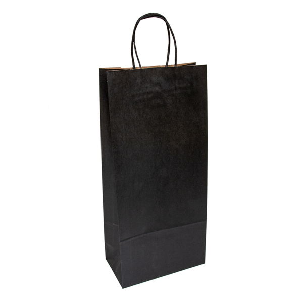 Garcia de pou BOLSAS SOS CON ASAS 2 BOTELLAS 100 G/M2 18+10x39 CM NEGRO KRAFT (250 UNID.)